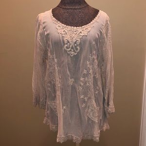 Johnny Was Sheer Blouse